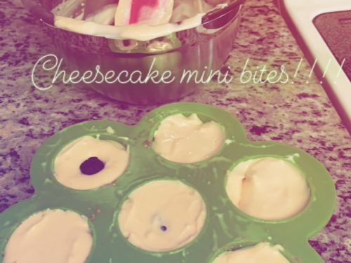 Mini Cheese Cake bites with Blueberries